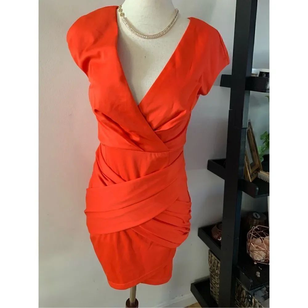 Bloosom Red dress across over size 8 fits like small party dress clubbing